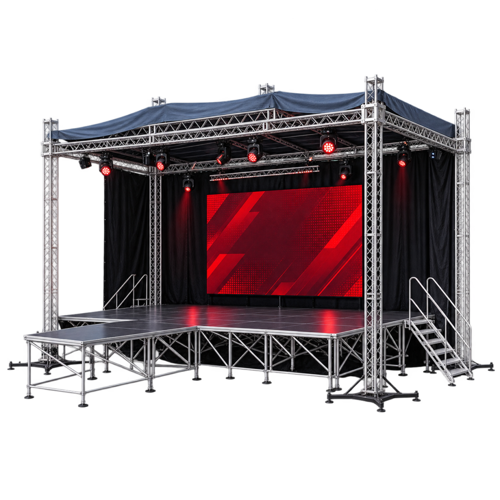 outdoor_event_stage_with_led_screen_and_truss_lighting_structure_setup_ireland digital displays